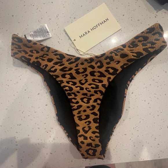 Mara Hoffman Cece Leopard Bikini Bottom — Black Brown, XS (NWT) - Picture 2 of 6